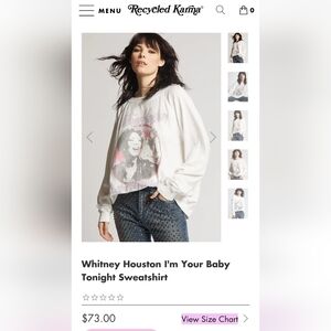 Brand New Whitney Houston I'm Your Baby Tonight Sweatshirt